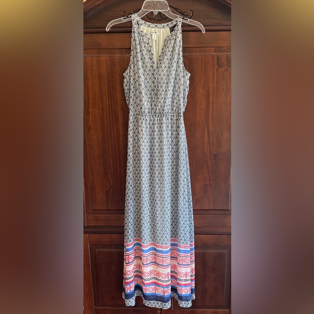 Old Navy Blue and Pink Maxi Dress